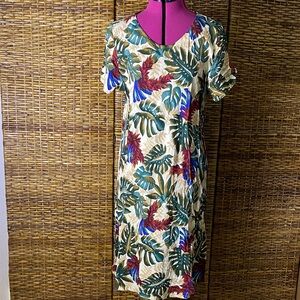 EUC VNTG Hilo Hattie Hawaiian original fall colors, palm dress XL